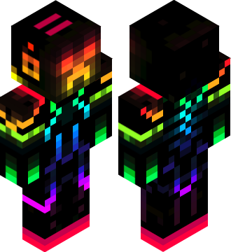 Download Rainbow Cool Boy Minecraft Skin Background